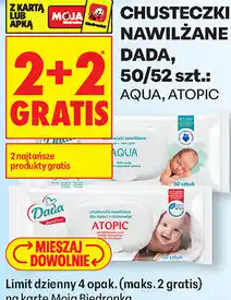Biedronka Chusteczki nawilżane Dada, 50/52 szt.: Aqua, Atopic oferta