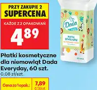 Biedronka Płatki kosmetyczne dla niemowląt Dada Everyday, 60 szt oferta
