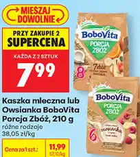 Biedronka Kaszka mleczna lub Owsianka BoboVita Porcja Zbóż oferta