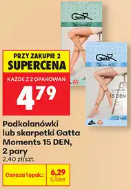 Biedronka Podkolanówki lub skarpetki Gatta Moments 15 DEN, 2 pary oferta