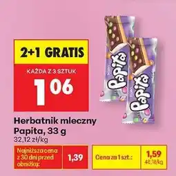 Biedronka Herbatnik mleczny Papita, 33 g oferta