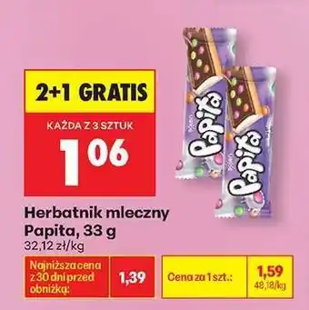 Biedronka Herbatnik mleczny Papita, 33 g oferta