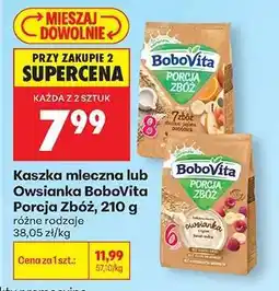 Biedronka Kaszka mleczna lub owsianka BoboVita Porcja Zbóż 210 g oferta