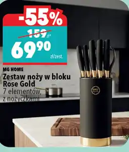 Biedronka Mg Home Zestaw noży w bloku Rose Gold oferta