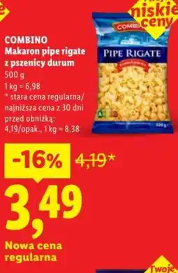 Lidl Combino Makaron pipe rigate oferta