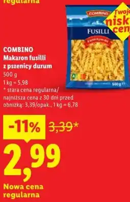 Lidl Combino Makaron fusilli oferta