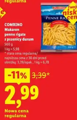 Lidl Combino Makaron penne rigate oferta