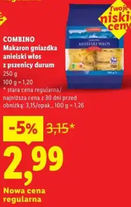 Lidl Combino Makaron gniazdka anielski włos oferta