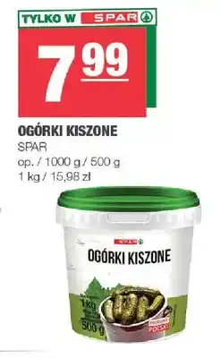 Spar Ogórki kiszone SPAR oferta