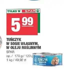 Spar Tuńczyk w oleju roślinnym SPAR oferta
