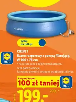 Lidl Basen rozporowy z pompą filtrującą CRIVIT Ø 300x76cm oferta
