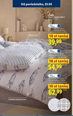 Lidl Pościel z bawełny renforcé LIVARNO poszwa na kołdrę 140x200cm poszewka na poduszkę 70x80cm oferta