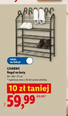 Lidl Regał na buty LIVARNO 69x88x27cm oferta