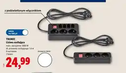 Lidl Listwa zasilająca TRONIC maks. obciążenie: 3680W dł. przewodu zasilającego: 1,4m oferta