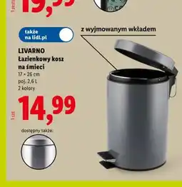 Lidl Łazienkowy kosz na śmieci LIVARNO 17x26cm oferta