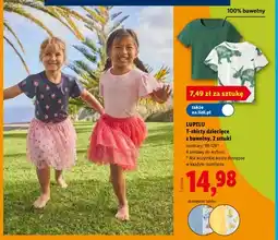 Lidl T-shirty dziecięce z bawełny LUPILU 2-pak oferta
