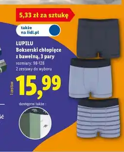 Lidl Bokserki chłopięce z bawełną Lupilu 3-pak oferta