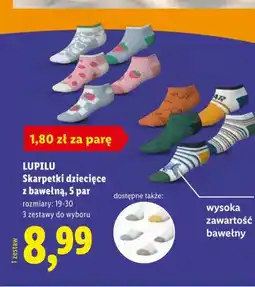 Lidl Skarpetki dziecięce z bawełną Lupilu 5-pak oferta