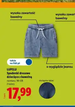 Lidl Spodenki dresowe dziecięce z bawełną LUPILU oferta