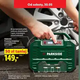 Lidl Przenośny kompresor z wyświetlaczem PARKSIDE 12V / 230V oferta