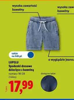 Lidl LUPILU Spodenki dresowe dziecięce z bawełną oferta