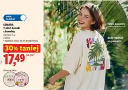 Lidl T-shirt damski z bawełny oferta