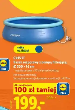 Lidl CRIVIT Basen rozporowy z pompą filtrującą, Ø 300 × 76 cm oferta