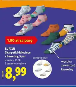 Lidl Skarpetki dziecięce z bawełną, 5 par oferta