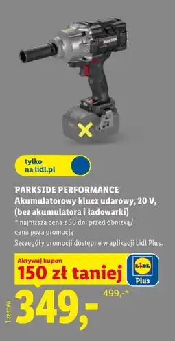 Lidl Akumulatorowy klucz udarowy, 20 V, (bez akumulatora i ładowarki) PARKSIDE PERFORMANCE oferta