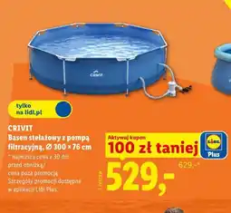 Lidl CRIVIT Basen stelażowy z pompą filtrującą, Ø 300 × 76 cm oferta