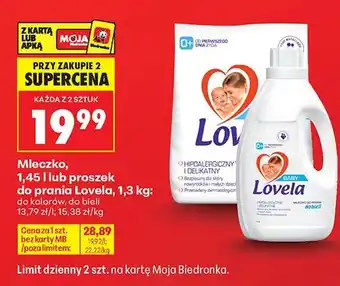 Biedronka Mleczko lub proszek do prania Lovela oferta