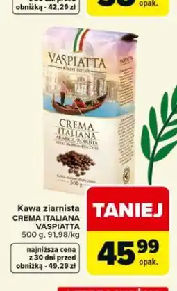 Carrefour Market Vaspiatta Kawa ziarnista Crema Italiana oferta