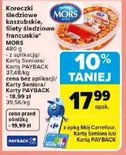Carrefour Market Mors Koreczki śledziowe kaszubskie, filety śledziowe francuskie oferta
