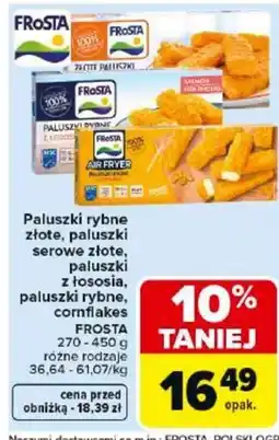 Carrefour Market Frosta Paluszki rybne złote, serowe złote, z łososia, cornflakes oferta