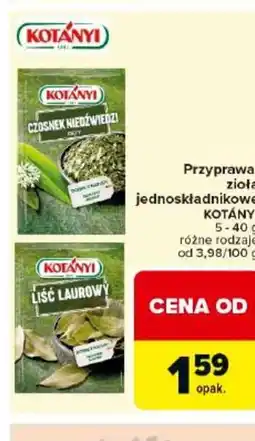 Carrefour Market Kotányi Przyprawa, zioła jednoskładnikowe oferta
