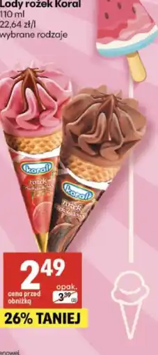 Delikatesy Centrum Lody rożek Koral oferta
