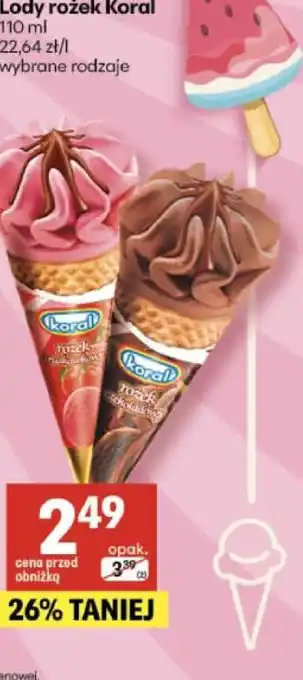 Delikatesy Centrum Lody rożek Koral oferta