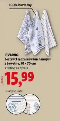 Lidl LIVARNO Zestaw 3 ręczników kuchennych oferta