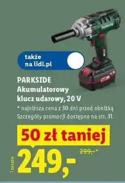 Lidl Parkside Akumulatorowy klucz udarowy 20 V oferta