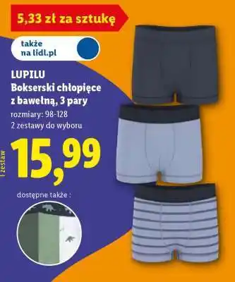 Lidl LUPILU Bokserki chłopięce z bawełną, 3 pary oferta