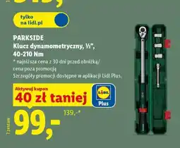 Lidl PARKSIDE Klucz dynamometryczny, ½, 40-210 Nm oferta