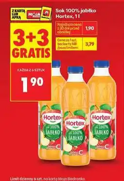 Biedronka Sok 100% jabłko Hortex, 1 l oferta