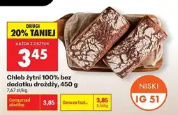 Biedronka Chleb żytni 100 % bez dodatku drożdży 450 g oferta