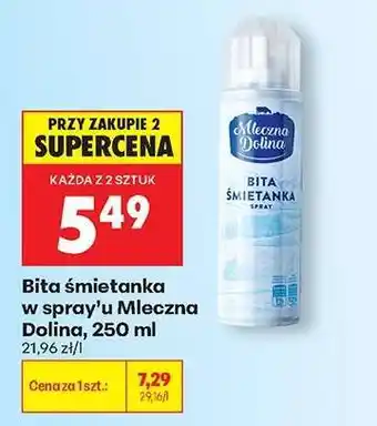 Biedronka Bita śmietanka w spray'u Mleczna Dolina, 250 ml oferta