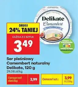 Biedronka Ser pleśniowy Camembert naturalny Delikate, 120 g oferta