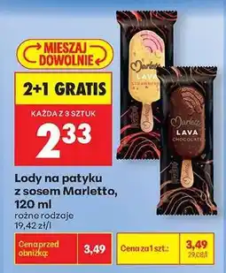 Biedronka Lody na patyku z sosem Marletto, 120 ml oferta