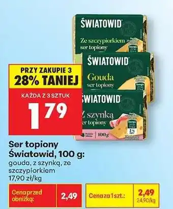 Biedronka Ser topiony Światowid, 100 g oferta