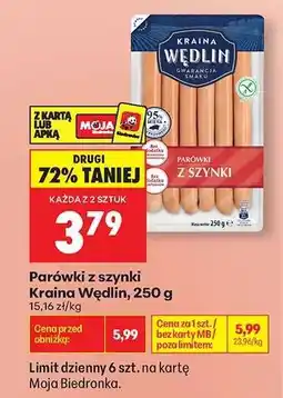 Biedronka Parówki z szynki Kraina Wędlin , 250 g oferta