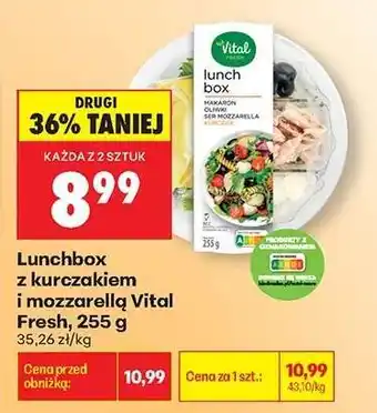 Biedronka Lunchbox z kurczakiem i mozzarellą Vital Fresh, 255 g oferta