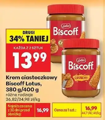 Biedronka Krem ciasteczkowy Biscoff Lotus, 380 g/400 g oferta